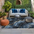 thumbnail image 2 of Navy Blue Marble Outdoor Rug for Patio/Deck/Porch, Non-Slip Large Area Rug 5 x 7 Ft, Luxury Abstract Modern Indoor Outdoor Rugs Washable Area Rugs, Reversible Camping Rug Carpet Runner, 2 of 8