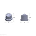 thumbnail image 2 of Chrome Plastic 1/2" X 1" Pointed Round Nut Cover For Hex Head Bolts, 2 of 2