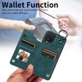 thumbnail image 5 of Mantto Design for Samsung Galaxy A12 PU Leather Wallet Phone Case with Kickstand Card Holder Slots Metal Ring Double Magnetic Clasp Back Flip Folio Protective Cover for Women Men,Green, 5 of 10