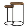 thumbnail image 1 of CorLiving Fort Worth Brown Engineered Wood Grain Finish Indoor Nesting Side Tables with Metal Base, 1 of 6