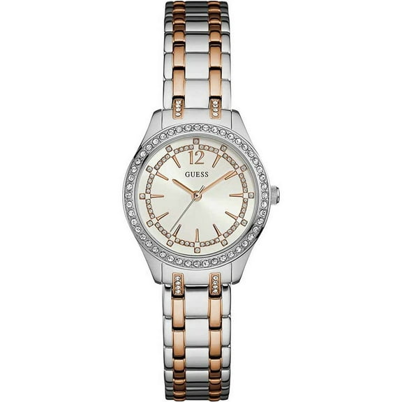W0830L1,Lady Dress,Stainless Steel,Two-Tone,Crystal Accented Bezel,30m WR