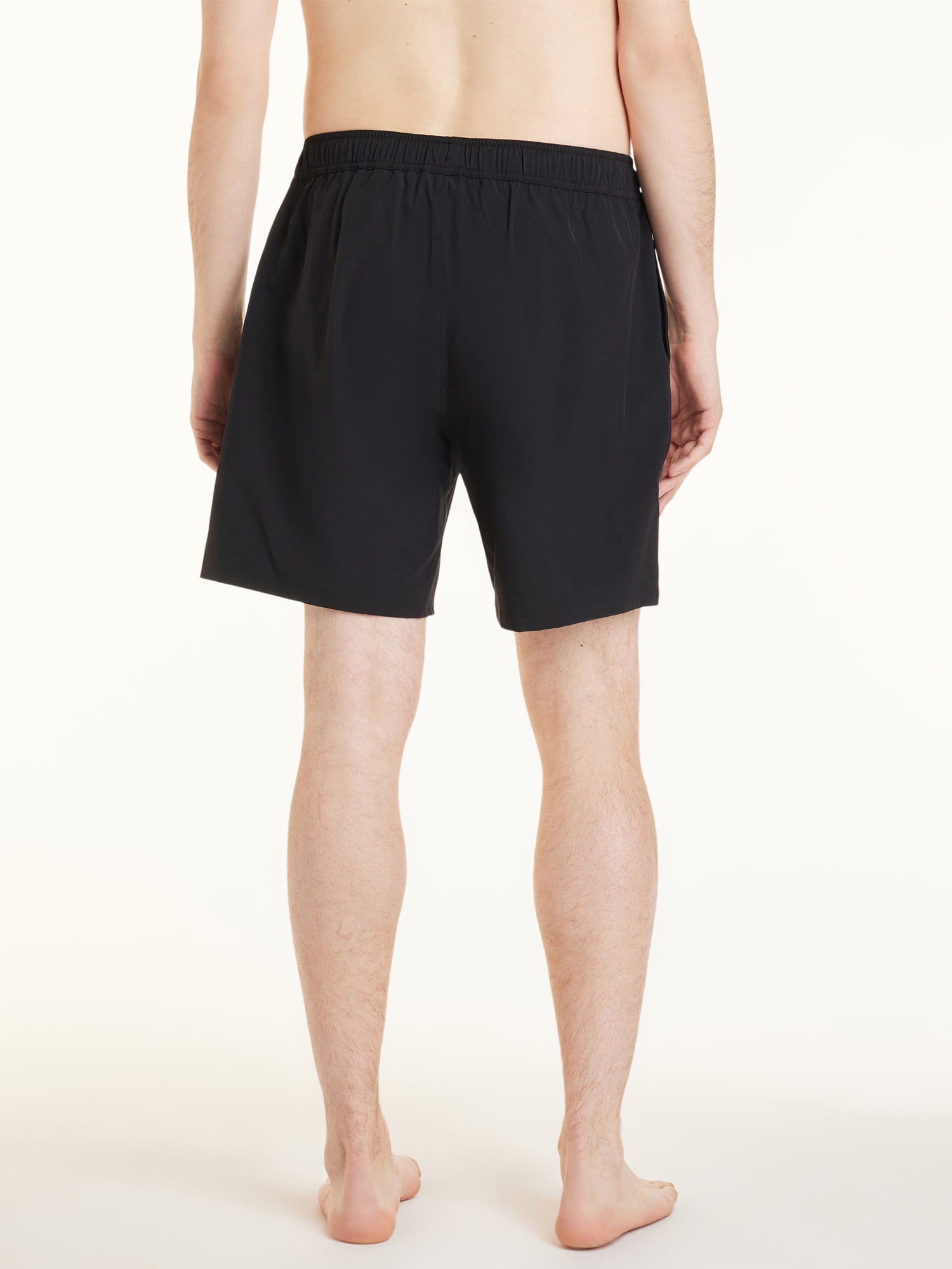 Reebok Men's & Big Men's Solid Logo Swim Trunks with Compression Liner and UPF 50+, 7" Inseam, Sizes S-2XL