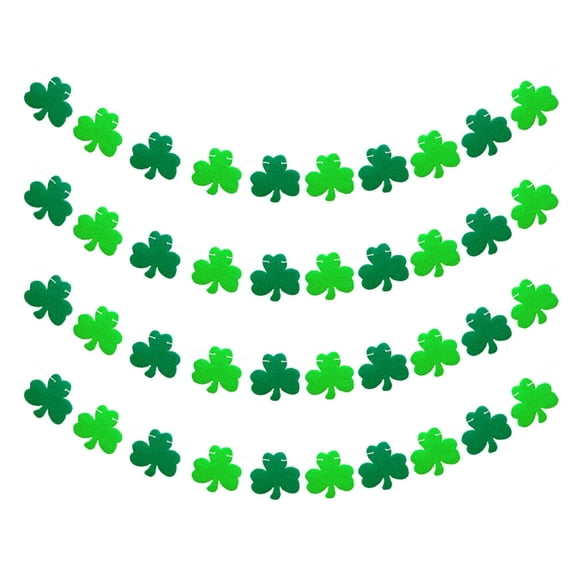 ETHZZLE St. Patrick's Day Party Felt Bunting Banner Set with Shamrock Decorations for Festive Holiday Decor