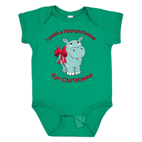 Inktastic I Want a Hippopotamus for Christmas Boys or Girls Baby Bodysuit