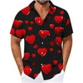 thumbnail image 1 of Ceisia Fashion Unisex Men Women Casual Short Sleeve Gift Printed Turndown Collar Button Shirt, 1 of 4