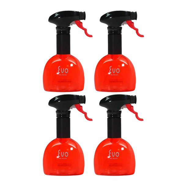 Botella pulverizadora de aceite Evo, sin aerosol, para aceites de cocina, 240 ml, color rojo
