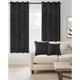 thumbnail image 2 of Vintage Black Blackout Curtains 96 Inches Length, Farmhouse Retro Beige Solid Color Window Treatment Thermal Insulated Drapes for Bedroom Living Room 2 Panels 104x96 Inches, 2 of 8