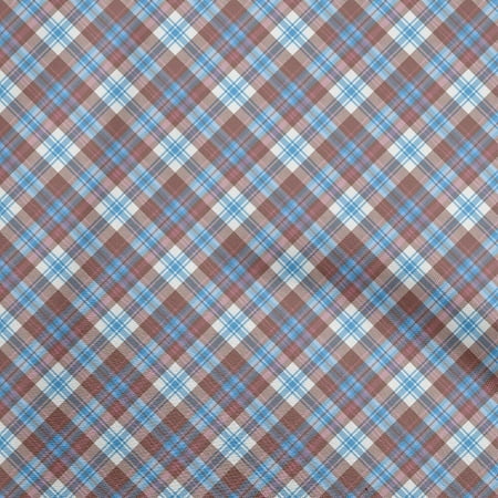 oneOone Cotton Jersey Dark Rose Brown Fabric Check Quilting Supplies Print Sewing Fabric By The Yard 58 Inch Wide