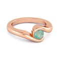 thumbnail image 2 of Ocean Wave 925 Sterling Silver Rose Vermeil 0.10 Ctw Emerald Mother's Day Gift Ring, 2 of 3