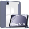 thumbnail image 1 of Slim Tri-Fold Transparent Tablet Cover for Samsung Galaxy Tab A9/A9 Plus - Features Pen Slot & Auto Wake/Sleep Function, Available in Smoked Purple, Perfect Fit for 8.7/11-Inch Models, 1 of 7