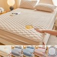 thumbnail image 4 of Quilted Bed Sheet with Elastic Queen King Size Solid Color Mattress Protector for Double Bed Queen/King Bed Sheet 냉감 침대패드 (White,1PC 120x200CM), 4 of 7