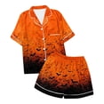 thumbnail image 3 of Halloween Silk Pajamas Women’s Fashion Casual Two Piece Pajama Set for Women with Short Sleeve V-Neck and Comfortable Sleepwear Suit XL, 3 of 3