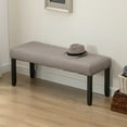 thumbnail image 2 of Duhome Upholstered Bench with Nailhead Trim, Mid-Century Dining Bench Entryway Bench with Wooden Legs Bench for Bedroom, Linen Khaki, 2 of 8