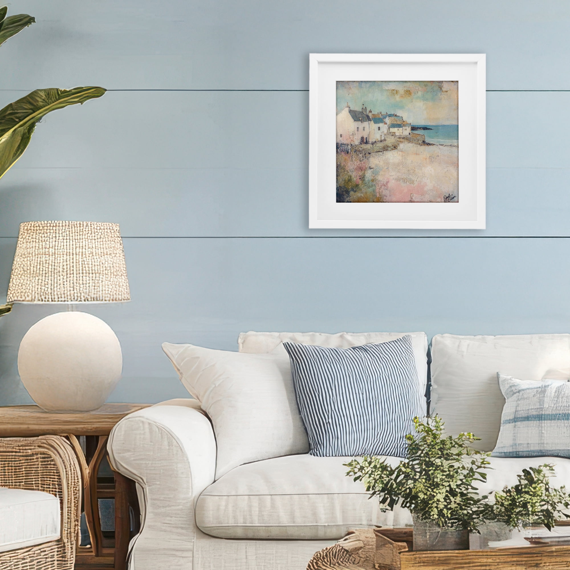 Stupell Industries Town Corner Architecture White Framed Print Under Glass, design by Opal Edison
