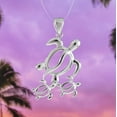 thumbnail image 4 of Paradise Hawaii Gifts Sterling Silver Sea Turtle Family Pendant Necklace, 18 Inch Chain, 4 of 10