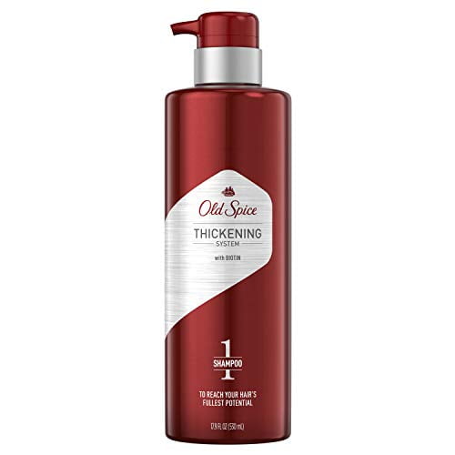 Old Spice Hair Thickening Shampoo Men, Infused with Biotin, Step 1, 17.9 Fl Oz
