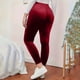 thumbnail image 5 of Karight Women's High Waist Velvet Elastic Leggings Velvet Warm Yoga Pants Buttery Soft Velour Leggings, 5 of 5