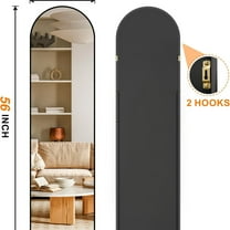 Arched Full Length Mirror, 56"x15" Standing Body Mirror for Wall, with Aluminum Alloy Frame for Bedroom, Living Room, Dressing Room(Black)