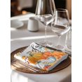 thumbnail image 6 of Thanksgiving Cloth Napkins Set of 6 Reusable Dinner Napkins, Fall Maple Leaf Orange White Pumpkin Cocktail Napkin Washable Table Napkins for Wedding/Holiday Party/Baby Shower 20"x20", 6 of 7