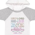 thumbnail image 4 of Inktastic Love the Lord Heart Mind Strength Girls Baby Bodysuit, 4 of 5