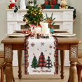 thumbnail image 2 of Christmas Table Runner - Xmas Tree Snowflakes Pine Needles Winter Holiday Decorative Farmhouse Table Decorations for Kitchen Dinning, Indoor Outdoor Dinner Party Decor 13x72 Inch, 2 of 6