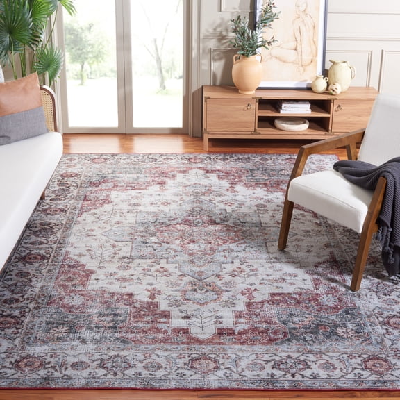 Safavieh Tucson Nazca Oriental Machine Washable Area Rug, Beige Green/Rust, 9' x 12'