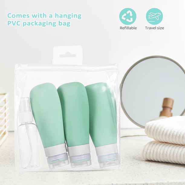 UPOUART 1Jgo De Viaje Silicona Con Tubo De Fácil Llenado Y Para Uso En Shampoo Y Acondicionador