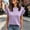*Purple, variant on ClodeEU Women's Crew Neck Ruffle Sleeve T-Shirt,Solid Short Sleeve Casual Tee Black,Women's Plus L