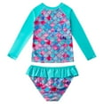 thumbnail image 2 of Uccdo Kids Girls Rashguard Two-Pieces Swimsuit Kids Long Sleeve Beach Wear Bathing Suit 2-10Y, 2 of 7