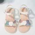 thumbnail image 4 of kpoplk Toddler Girl Sandals Strappy Gladiator with Zipper Comfort Summer Shoes(White,10.5), 4 of 8