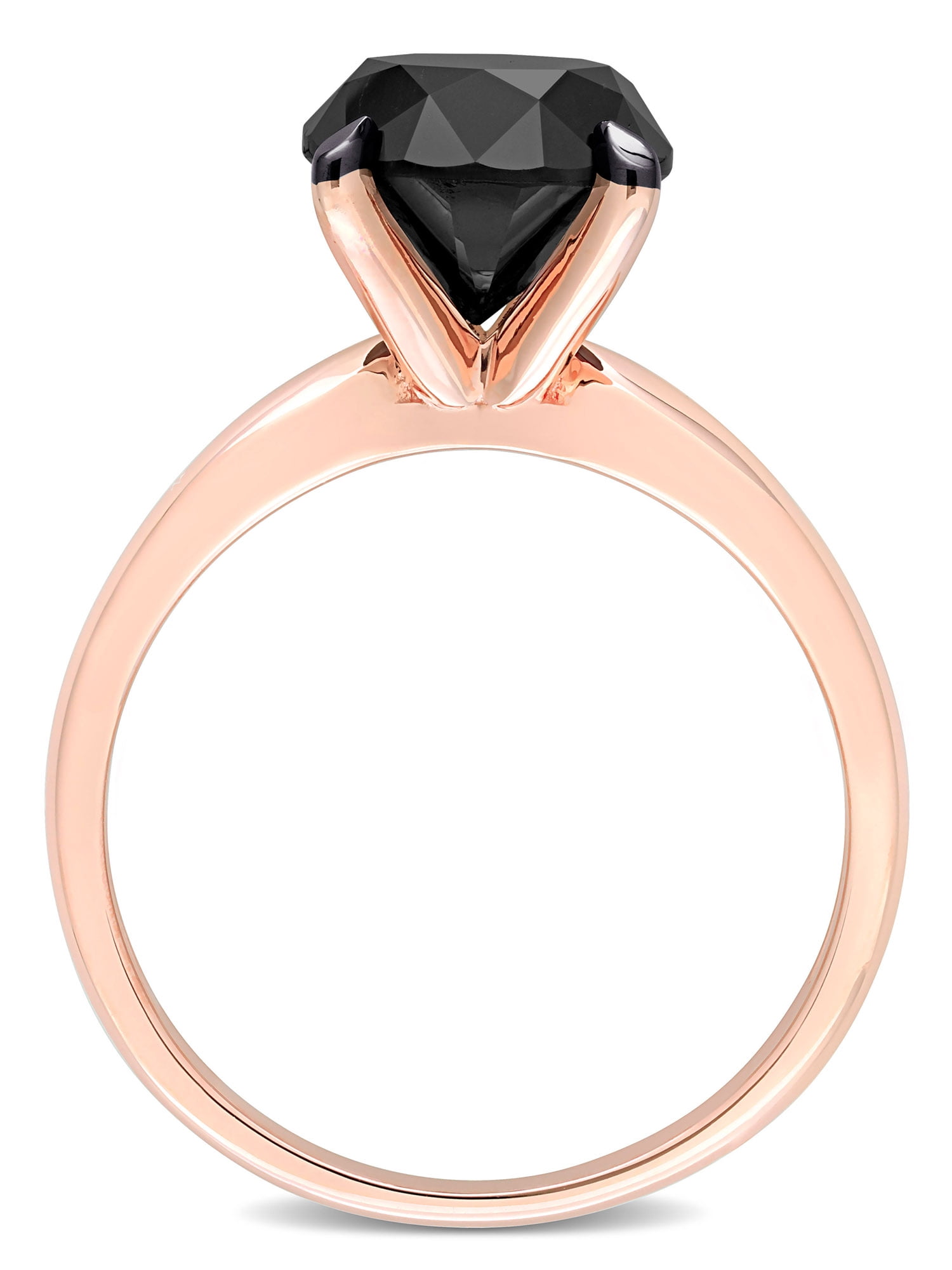 3 Carat T.W. Black Diamond 14kt Rose Gold Solitaire Engagement Ring