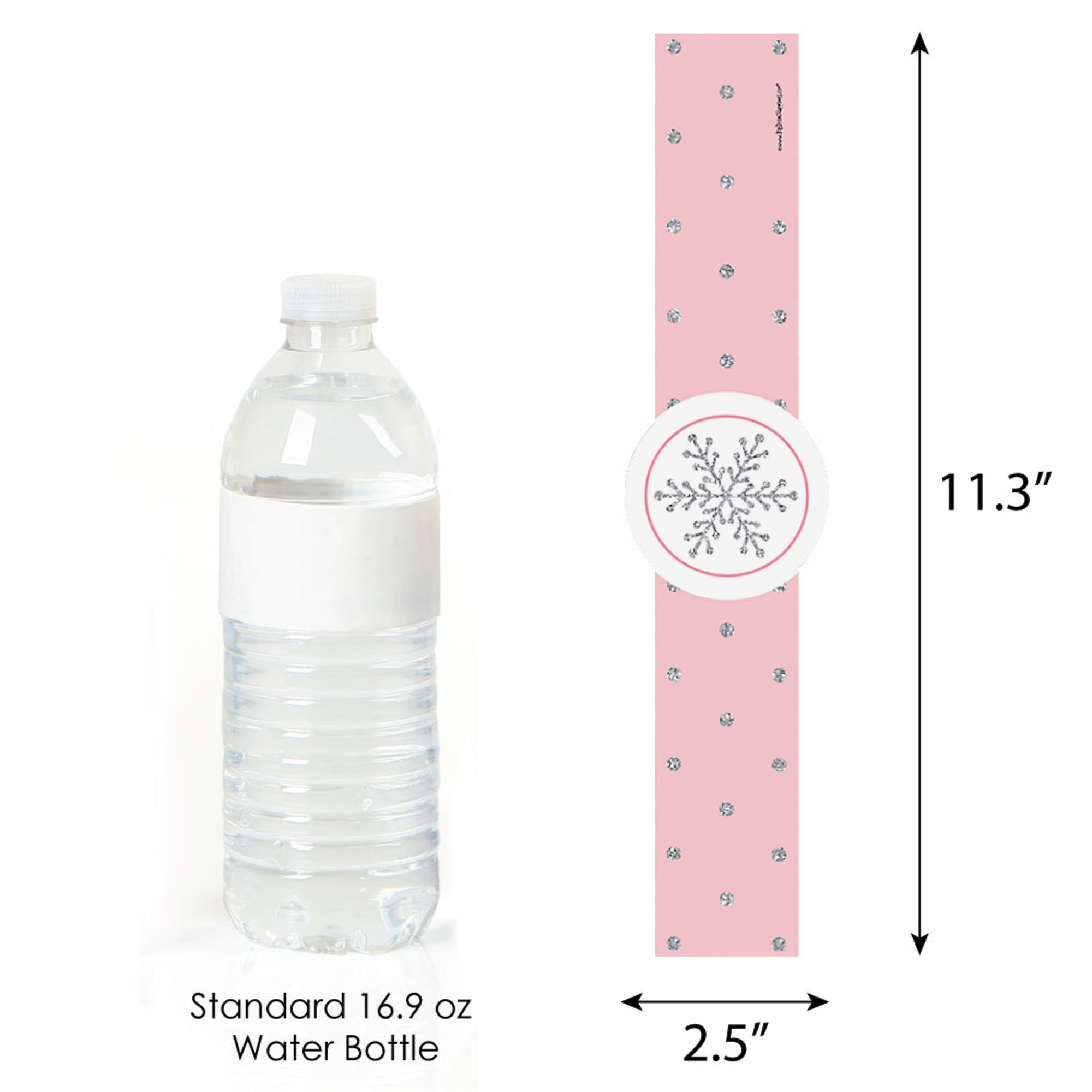 Big Dot of Happiness Pink Winter Wonderland - Holiday Snowflake Birthday Party and Baby Shower Clear Goodie Favor Bags - Treat Bags with Tags 12 ct