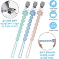 thumbnail image 4 of Clip de chupete de silicona, clip de chupete de 3 piezas con clip Clip de chupete de bebé para sujetar el chupete a la ropa de bebé para regalo de baby shower JM, 4 of 5