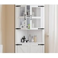 thumbnail image 6 of Towallmark Farmhouse Corner Cabinet, Tall Corner Storage Cabinet with Glass Door & Adjustable Shelves, Bathroom Cabinet with Storage for Living Room, Kitchen, Bathroom, White, 6 of 7