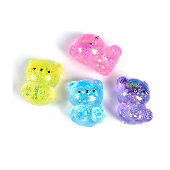 Tarmeek Cute Bear Squishies Toys, 1 Pack Rubber Fidget Squeeze Toys, Ultra-Soft Decompression Sensory Stress Relief Toys, Christmas Gifts for 3 4 5 Year Old Kids,Xmas Stocking Stuffers(Random color)