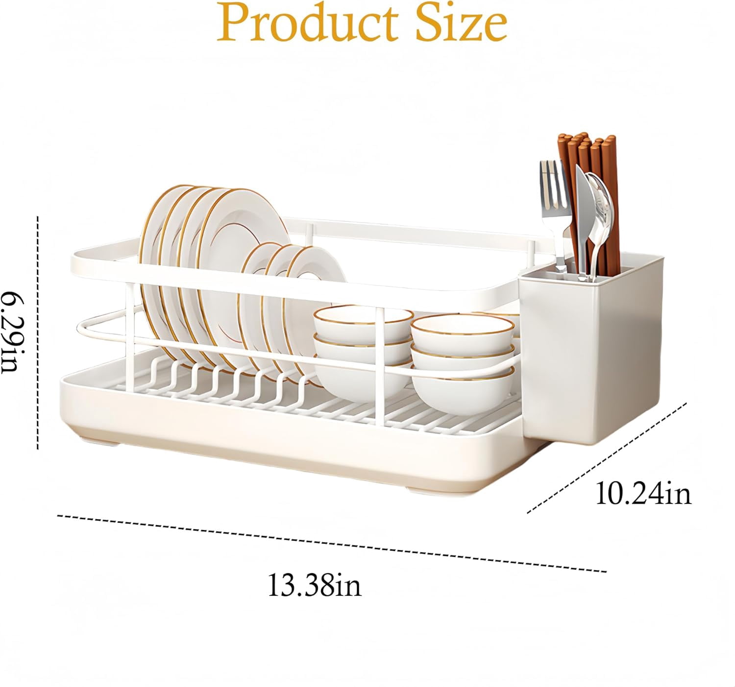 Kitchen Sink Dish Drying Rack: Drying Dish Rack, 2025 New Multifunctional Dish Rack with Drainer Tray, Chopstick Holder, and Wine Glass Rack, Dish Drainers for Kitchen Counter (Black)
