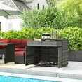 thumbnail image 2 of Outdoor Storage Cabinet, Waterproof PE Rattan Cabinet with Drawer for Indoor, Outdoor Swimming Pool, Gray, 2 of 6