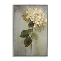 Stupell Industries Single Distressed Hydrangea Botanical & Floral Painting Gray Framed Art Print Wall Art, 16 x 24