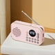 thumbnail image 4 of Radio FM Portátil Recargable Pequeño Altavoz Bluetooth Inalámbrico Sonido Estéreo Envolvente USB Radios Vintage Rosa, 4 of 5