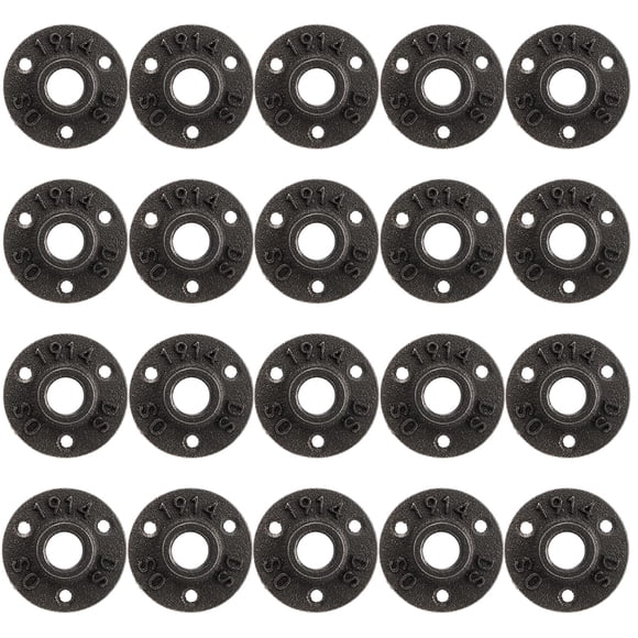 Lawei 20 Pack 1/2 Inch Floor Flange, Malleable Cast Iron Pipe Flange Industrial Pipe Flanges for DIY Project, Furniture, Shelving Decoration