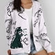 thumbnail image 5 of Cárdigan con Botones de Dinosaurio de para Mujer, y Holgado Suéter Abierto de Larga de Punto Jacquard. XL, 5 of 10