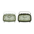 thumbnail image 6 of DecMode 6" Multi Colored Metal Retro Radio Style Clock, Set of 2, 6 of 10