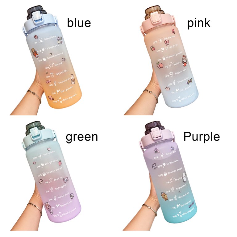 1500ml Water Bottle Pop Frosted Straw Plastic Water Cup Girls Student  Sports Portable Water Cup Outdoor Drinking Water Bottles