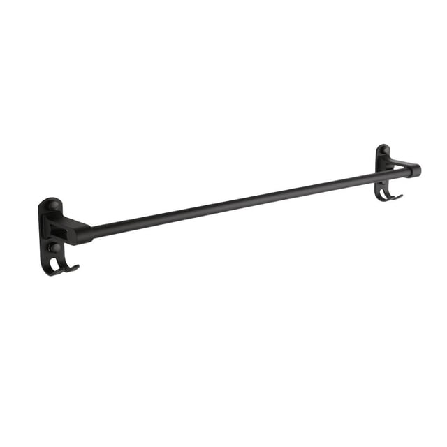 Estante para colgar toallas de aluminio negro mate para el hogar, hotel, etc. Barra de black_1