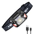 thumbnail image 1 of Luz de cabeza de pesca carga USB 400LM 1200mAh para pesca al aire libre Camping senderismo, 1 of 9