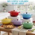 thumbnail image 3 of Ktaxon 7.5QT Enameled Cast Iron Dutch Oven with Upgraded Textured Handles, Petal-Shaped Design, Induction Compatible, Oven Safe to 500°F, Ocean Blue, 3 of 12