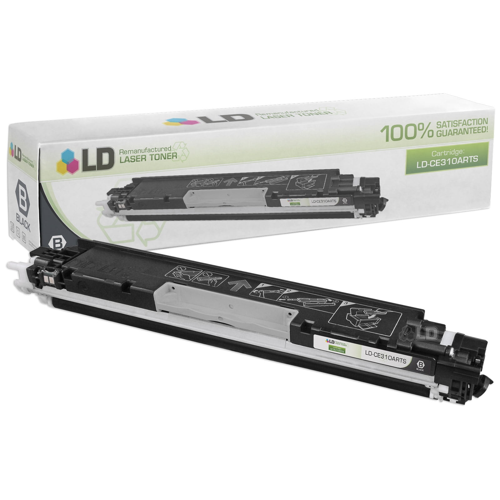 Plante træer låne Himlen LD Remanufactured Replacement for HP 126A CE310A Black Toner Cartridge for Color  LaserJet 100 MFP M175a, 100 MFP M175nw, CP1025nw, TopShot Pro M275, LaserJet  100 MFP M175a, 100 MFP M175nw, CP1025nw - Walmart.com