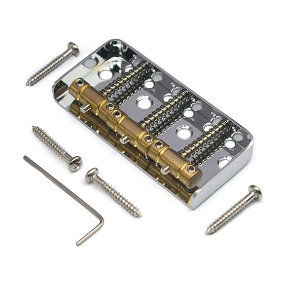 Vintage Bridge Brass 3-Saddles Electric Guitar Replacement Parts for Telecaster Guitar