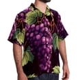 thumbnail image 2 of Grape Men's Short Sleeve Spread Collar Poplin Shirt, Casual Printed Button Down Summer Beach Tops for Men, Unisex Comfortable Shirts, 2 of 6