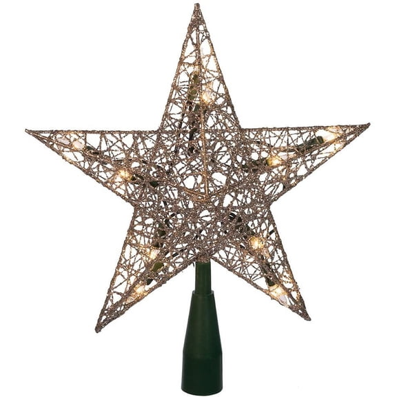 Kurt Adler 10-Light Wire Treetop, 9-Inch, Silver (UL0131S)